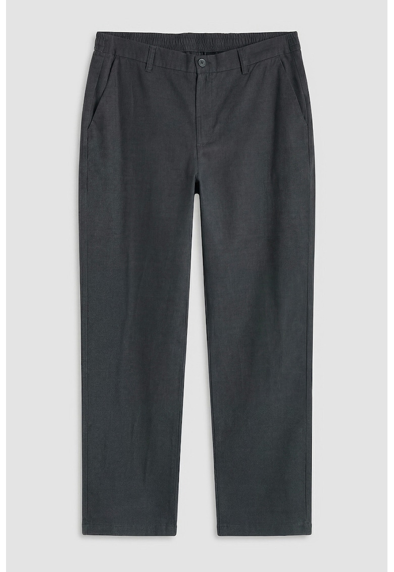 Pantaloni chino din bumbac cu model uni - Gri carbune