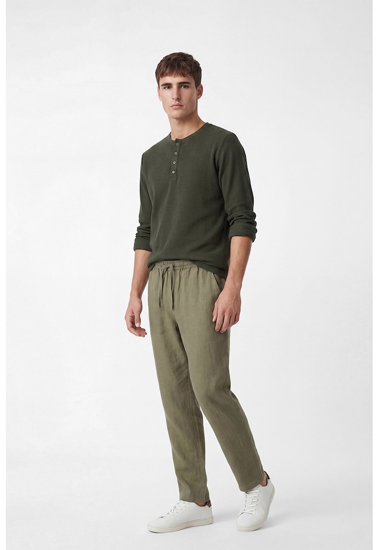Pantaloni din bumbac cu talie ajustabila - Kaki