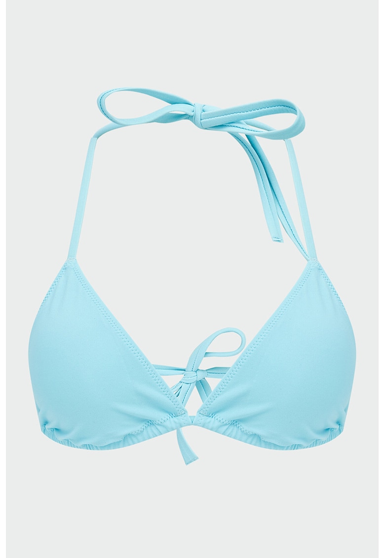 Top uni cu cupe triunghiulare - Albastru aquamarin
