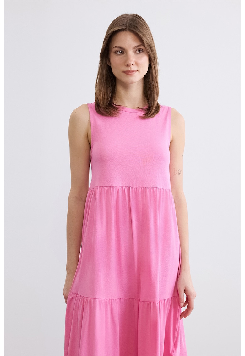 Rochie midi dreapta - Roz deschis
