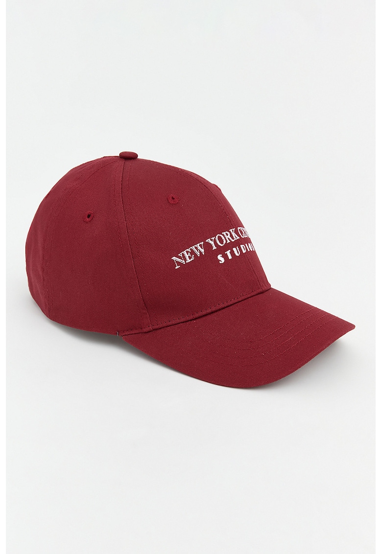Sapca cu broderie text - Alb/Gri inchis