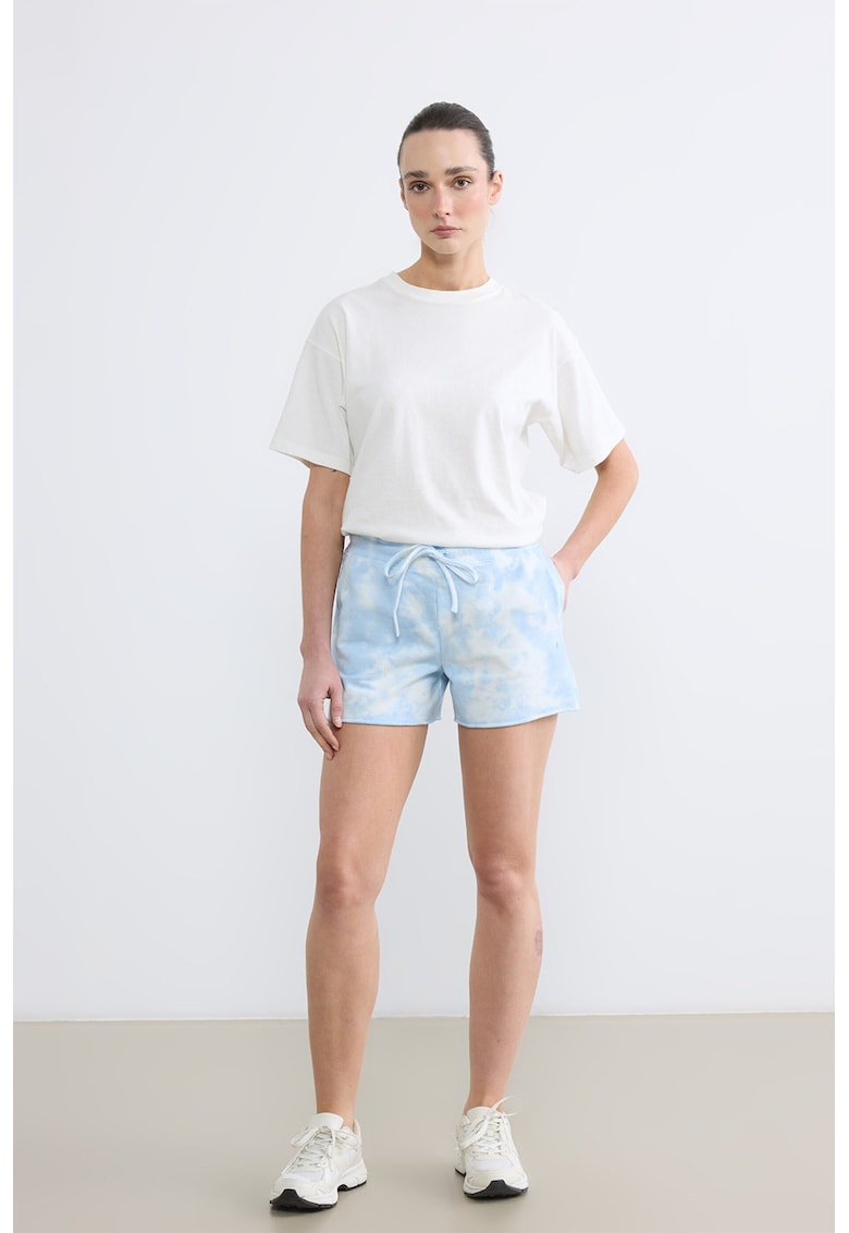 Pantaloni scurti de trening cu model tie-dye - Alb/Albastru deschis