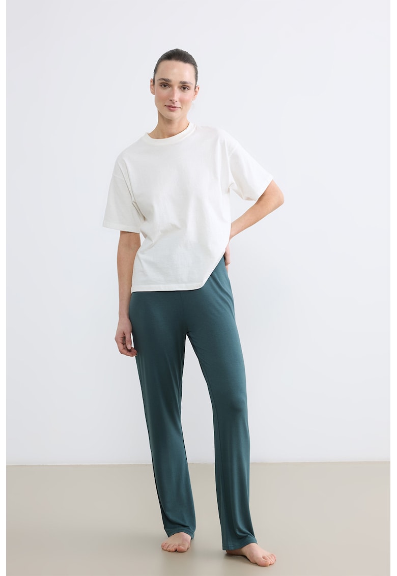 Pantaloni de pijama cu model uni - Verde aquamarin