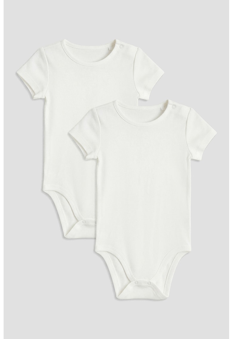 Set de body-uri din bumbac - 2 piese - Alb optic