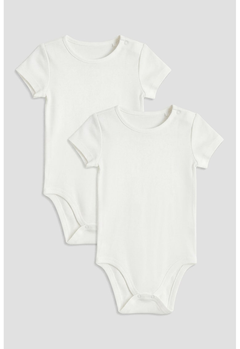 Set de body-uri din bumbac - 2 piese - Alb