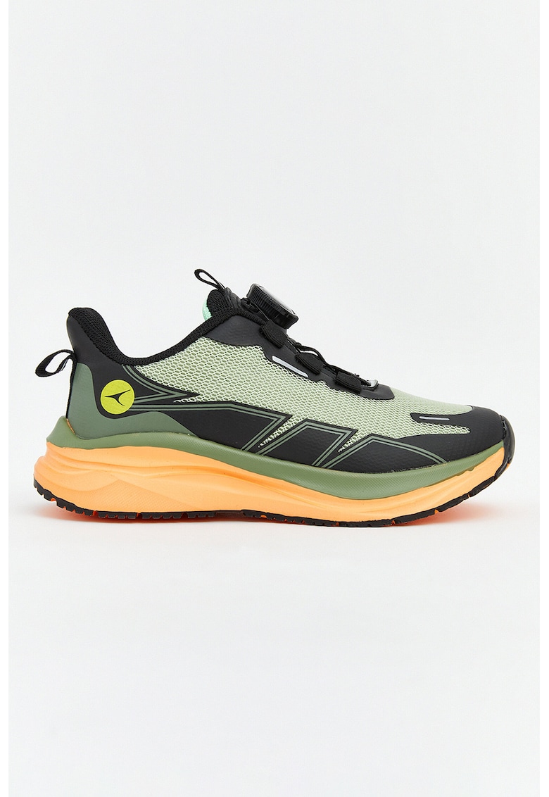Pantofi sport low-cut din material textil Steps - Verde/Negru