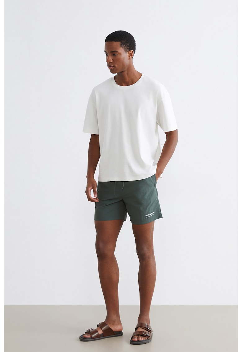 Pantaloni scurti de baie cu snur - Kaki inchis