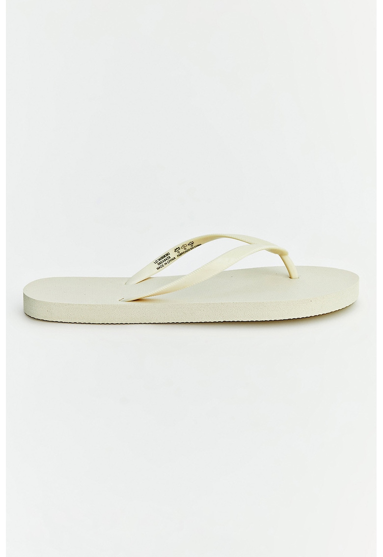 Papuci flip-flop cu model uni - Bej deschis