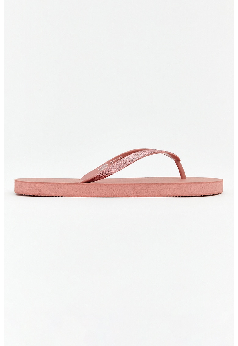 Papuci flip-flop cu model uni - Rosu stins