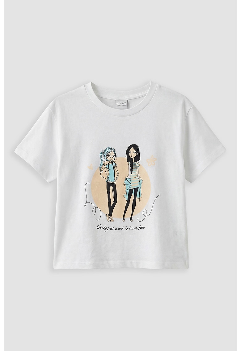 Tricou cu imprimeu grafic - Portocaliu/Alb optic/Albastru