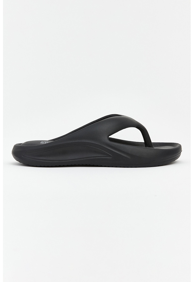 Papuci flip flop cu detalii perforate - Negru
