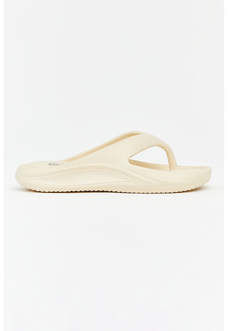 Papuci flip flop cu detalii perforate - Bej deschis