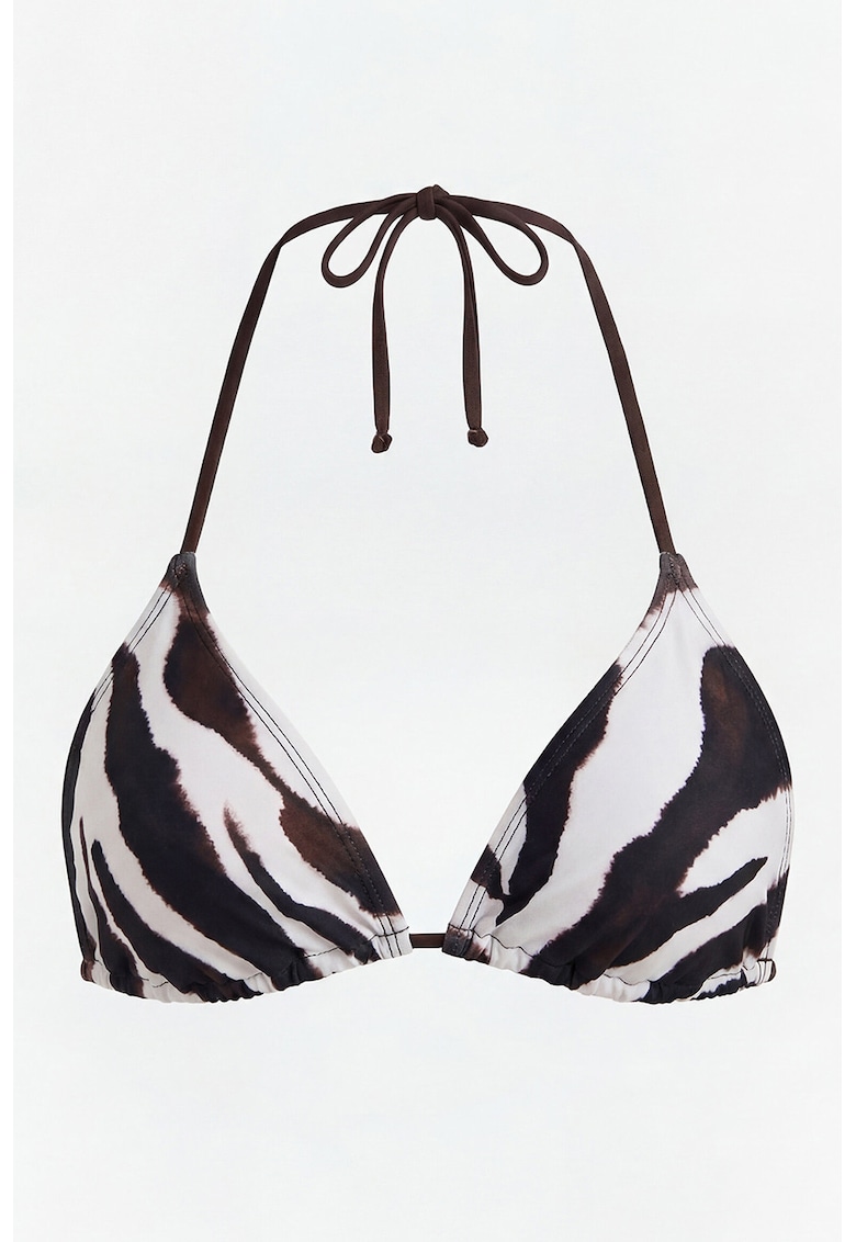 Sutien cu animal print - Alb/Maro