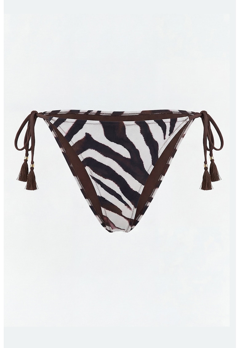 Slip cu animal print - Alb/Maro