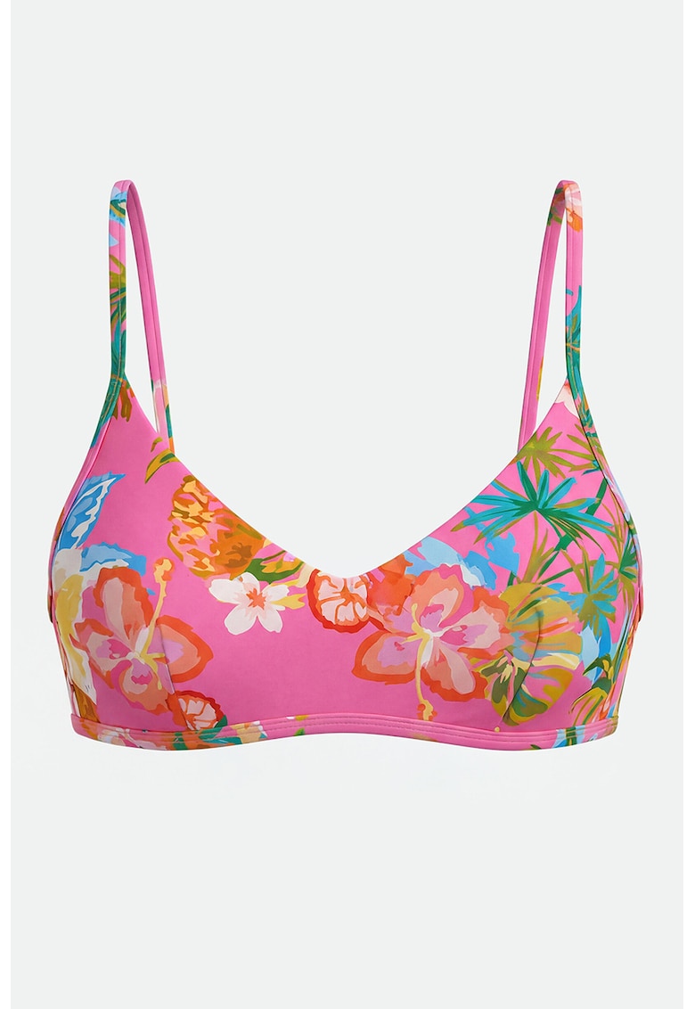 Sutien de baie cu imprimeu tropical Dream - Verde/Roz aprins