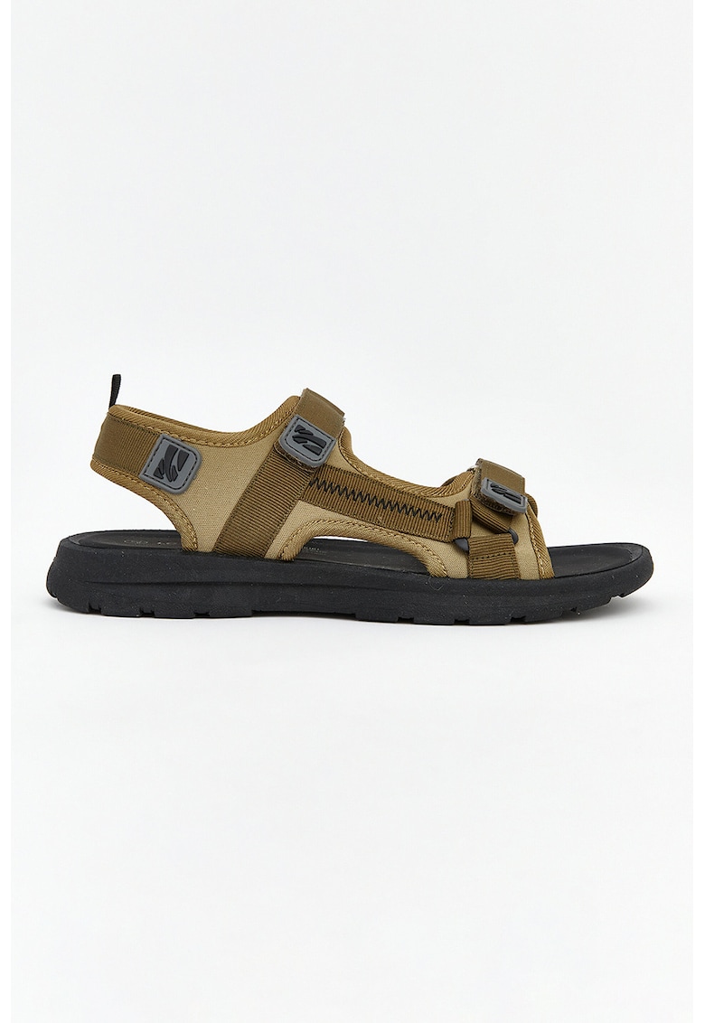 Sandale din material textil cu velcro Steps - Maro
