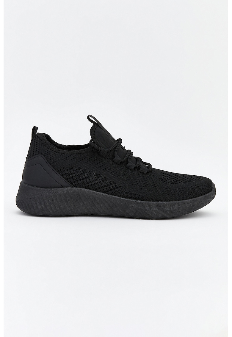 Pantofi sport low-cut din material textil - Negru