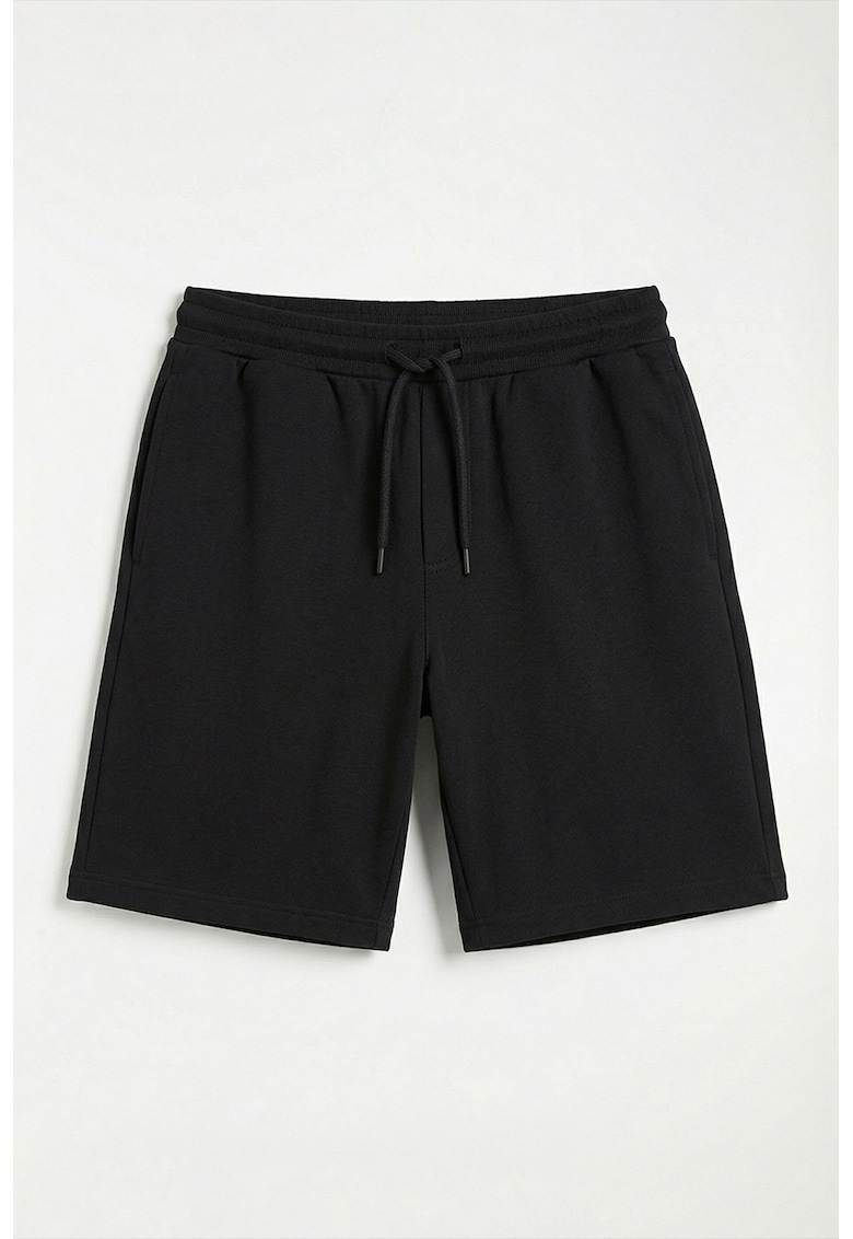 Pantaloni scurti de trening cu buzunare - Negru