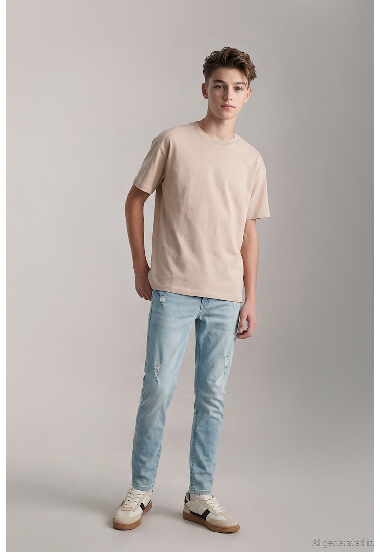 Blugi slim-fit cu buzunare - Albastru deschis