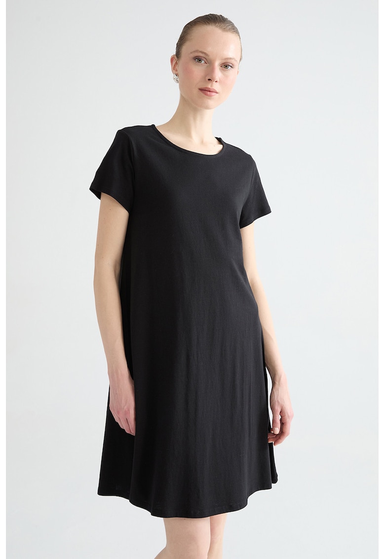 Rochie scurta cu decolteu rotund - Negru