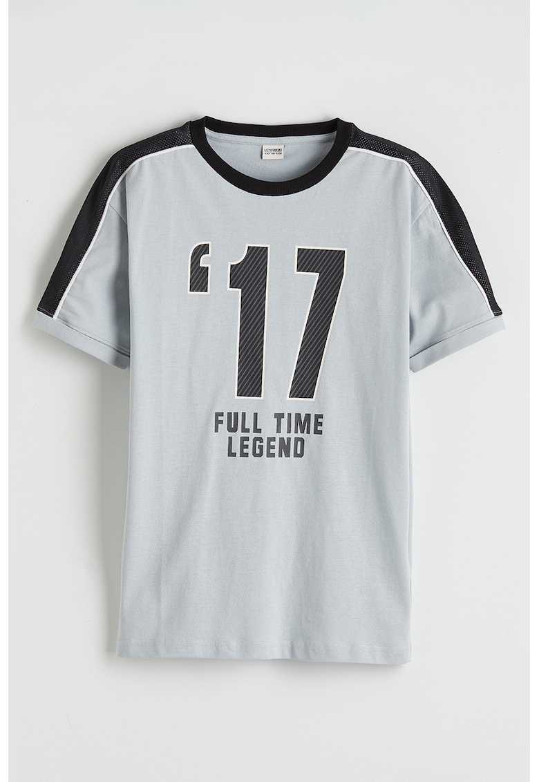 Tricou cu imprimeu grafic - Negru/Gri deschis