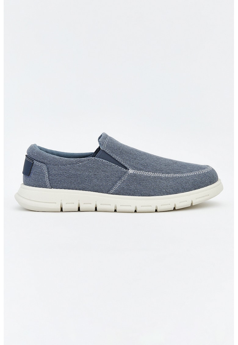 Pantofi uni din material textil - Bleumarin