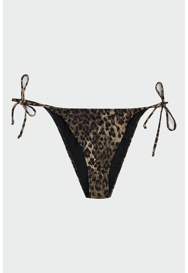 Slip brazilian cu snururi laterale - Maro/Bej