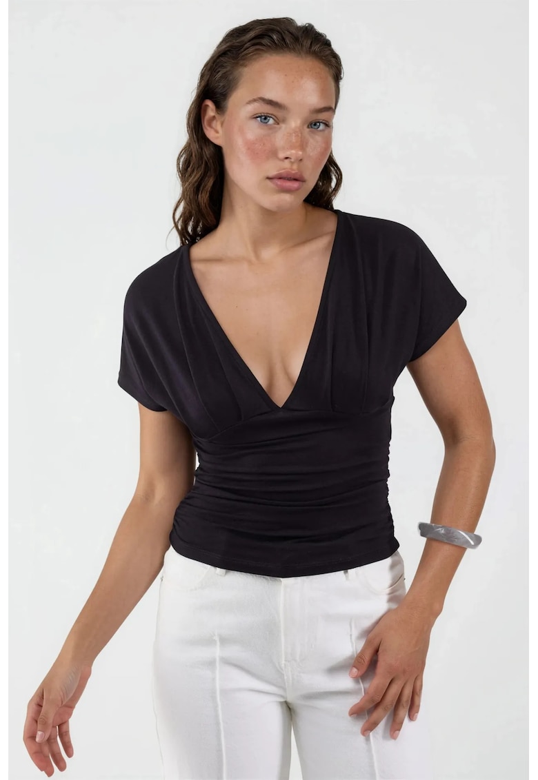 Top dama - viscoza/elastan - negru