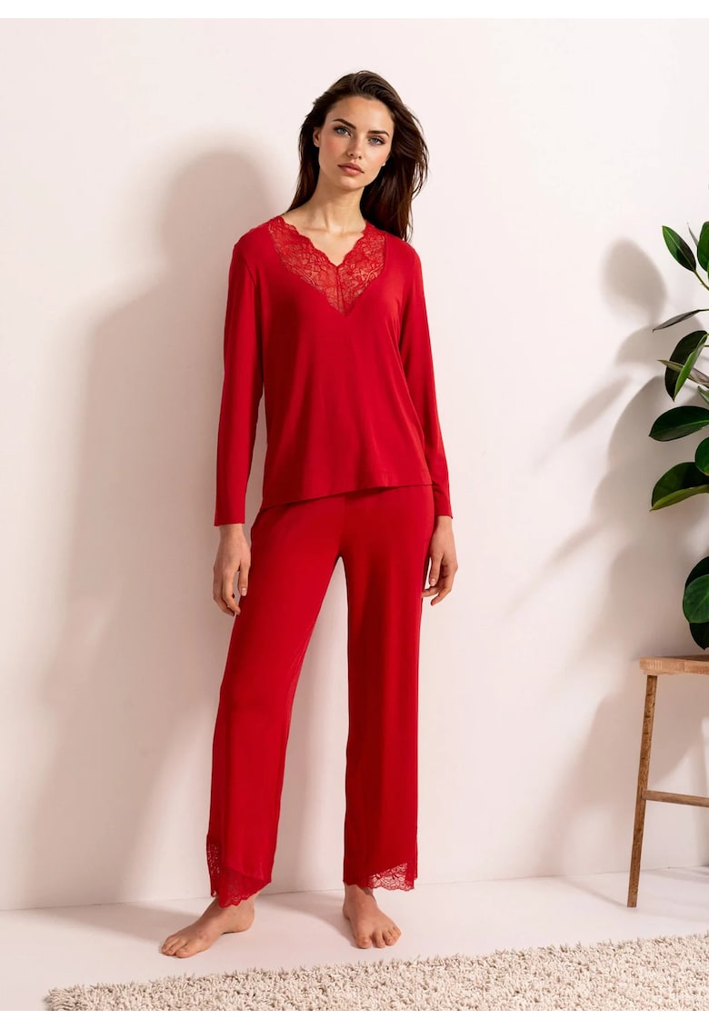 Pijama Dama set cu bluza si pantaloni lungi - Uni