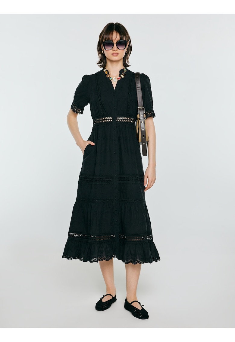 Rochie cu broderie si buzunare laterale Aniela 906