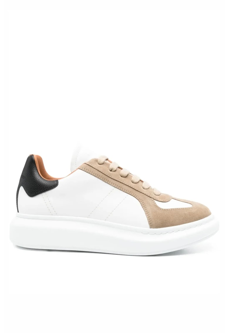 Oversized suede sneakers White Beige Black - Alb/Negru/Bej