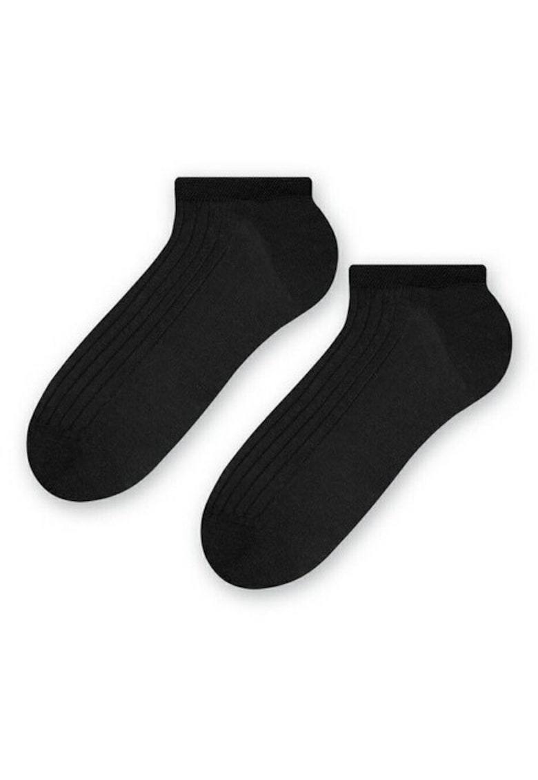 Sosete bumbac 100% scurte raiate S042 - Negru