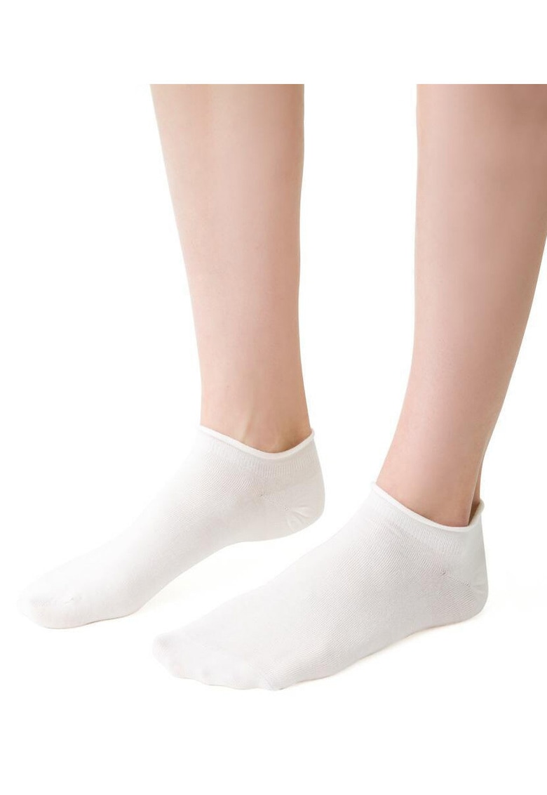 Sosete bumbac scurte fara presiune S041 - Ecru