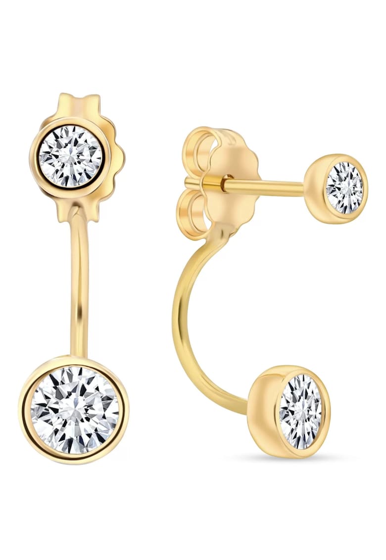 Cercei pentru adolescente - aur 18 KT - sistem front back