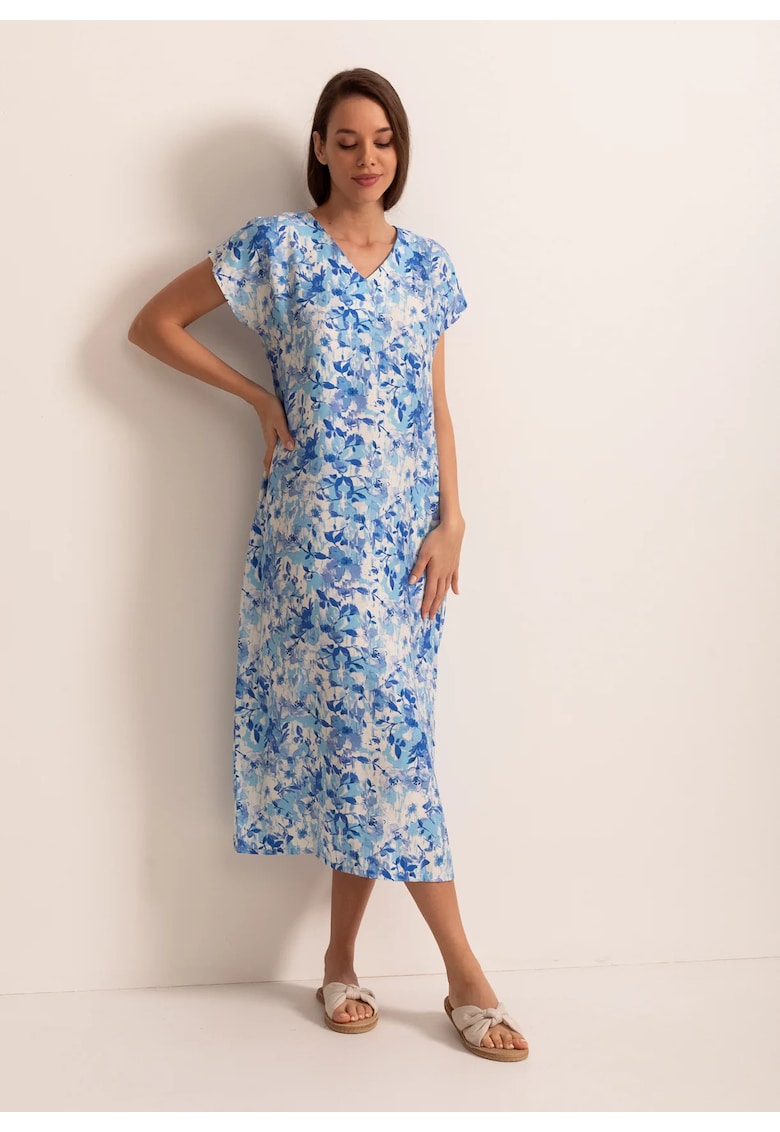 Rochie Damă Erika Viscoză Albastră - Albastru