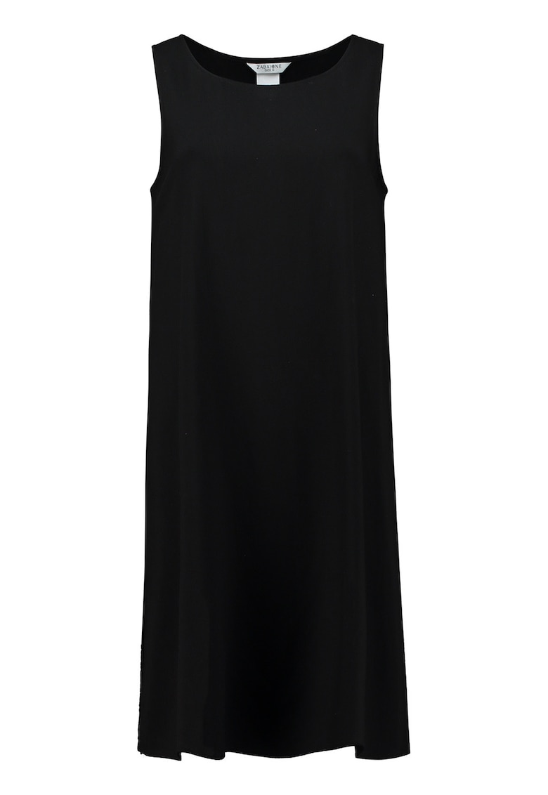 Rochie dreapta fara maneci cu slituri laterale - Negru