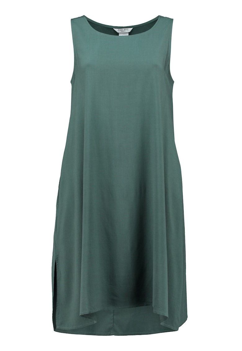 Rochie dreapta fara maneci cu slituri laterale - Kaki
