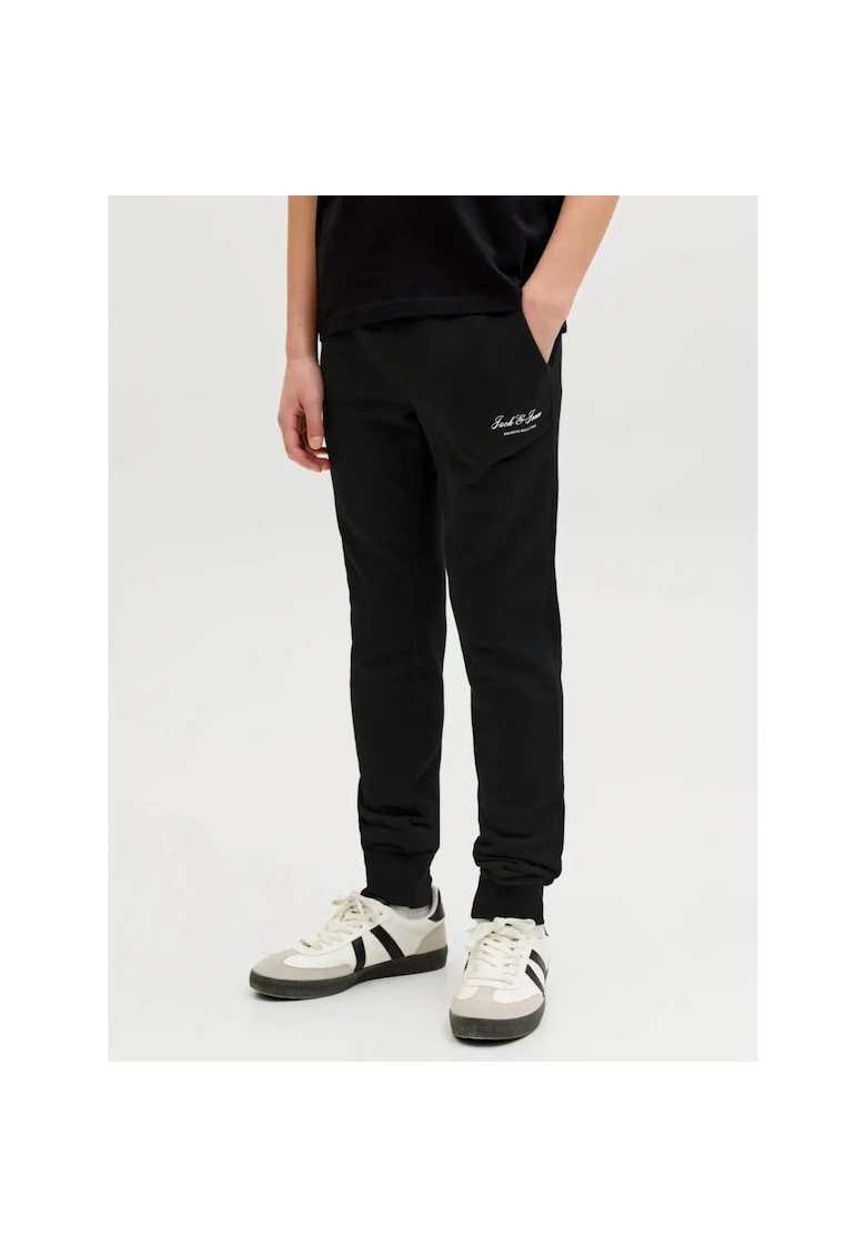 Pantaloni lungi de trening baieti - cu talie joasa - Regular fit - Negru -