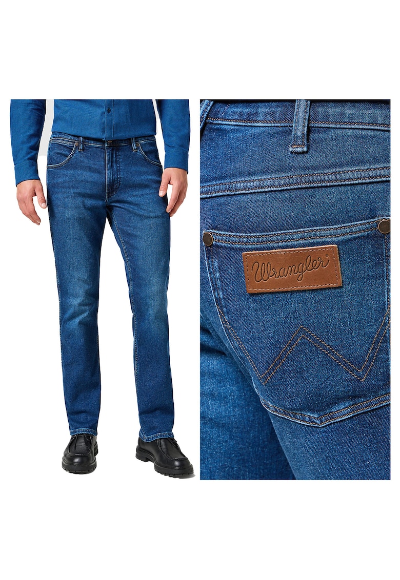 Blugi Barbati - Greensboro - Straight Fit - Talie Media - Fermoar - Lungi - 5 Buzunare - Bumbac - W30-L34 US - Albastru