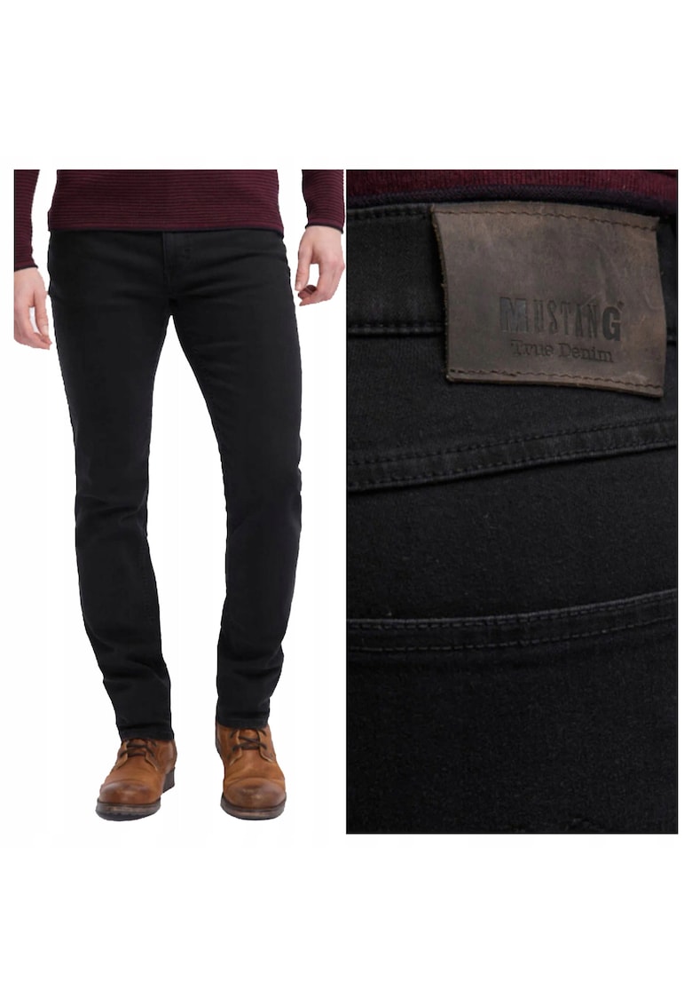 Blugi Barbati - Tramper Tapered - Slim Fit - Talie Media - Fermoar - Lungi - 5 Buzunare - Bumbac - W38-L30 US - Negru