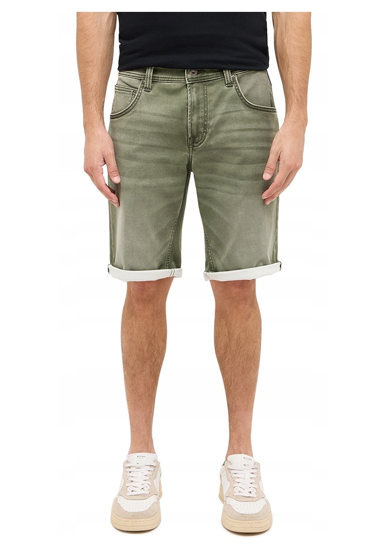 Blugi Scurti Barbati - Chicago Shorts Z - Slim Fit - Talie Medie - Fermoar - Scurti - 5 Buzunare - Bumbac - Elastan - W32 - Verde