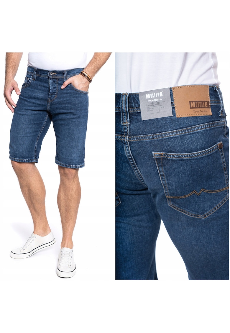 Pantaloni scurti barbati Chicago - albastru denim - slim fit - W30