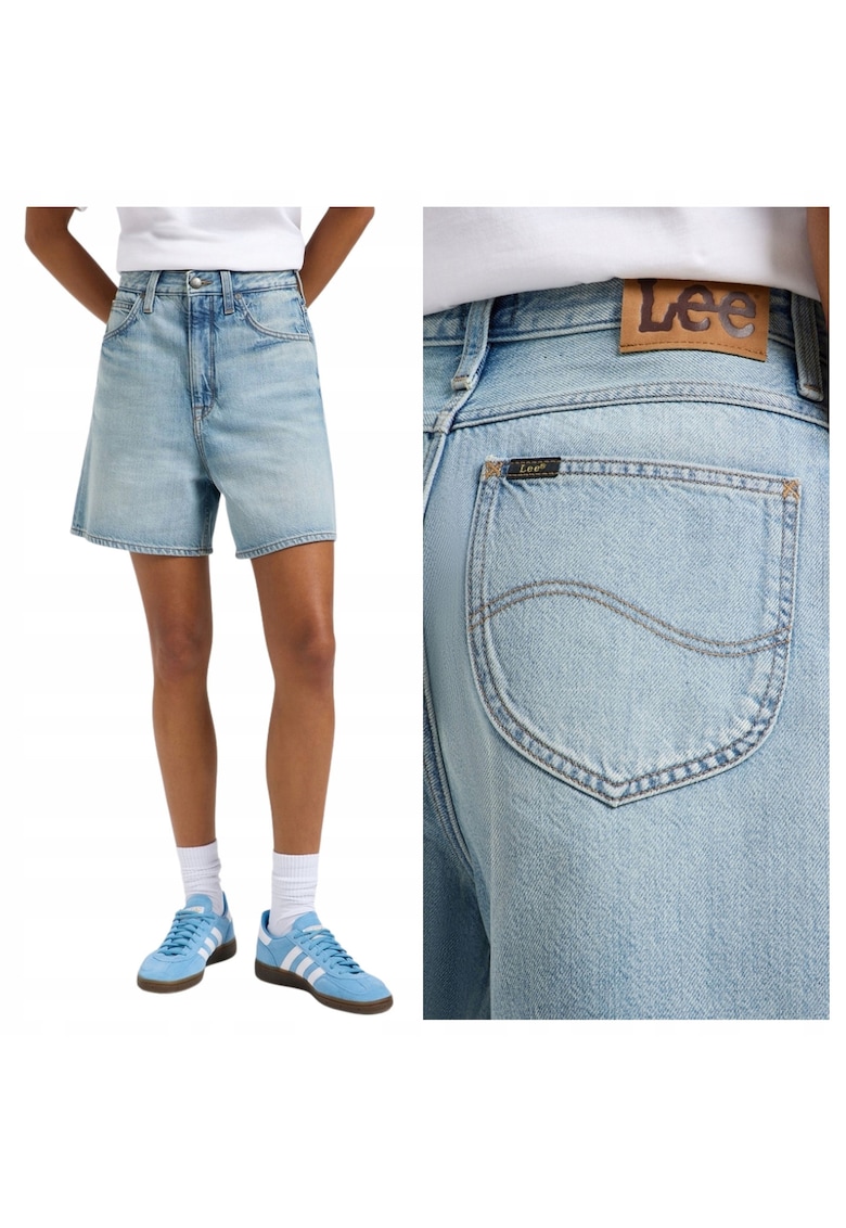 Blugi Scurti Dama - Stella Short - Regular Fit - Fermoar - Lungime Scurta - Denim Aspect - Buzunare Frontale Si La Spate - Bumbac - W24 - Albastru