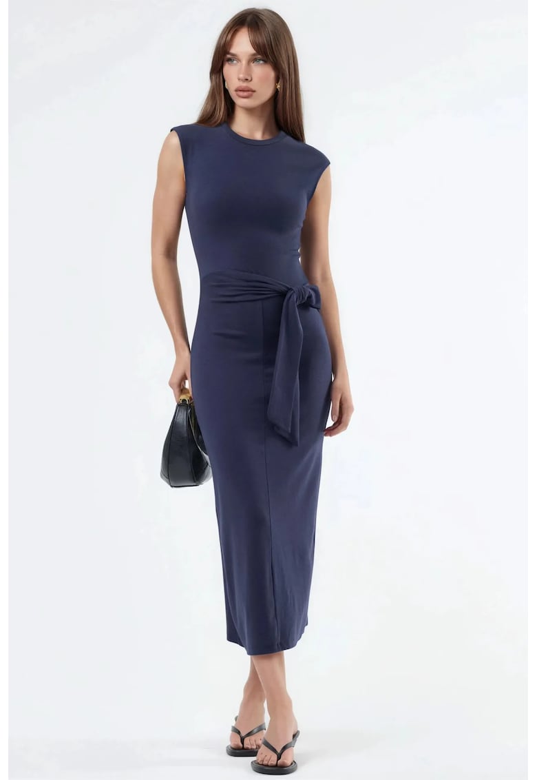 Rochie Midi modal/bumbac/elastan - bleumarin
