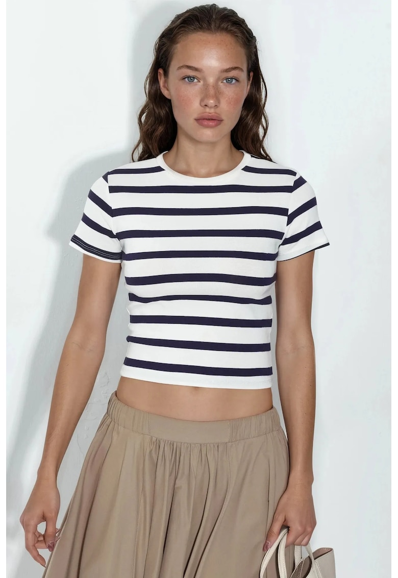 Tricouri dama - tricou de baza - maneca scurta - bleumarin - 95% bumbac
