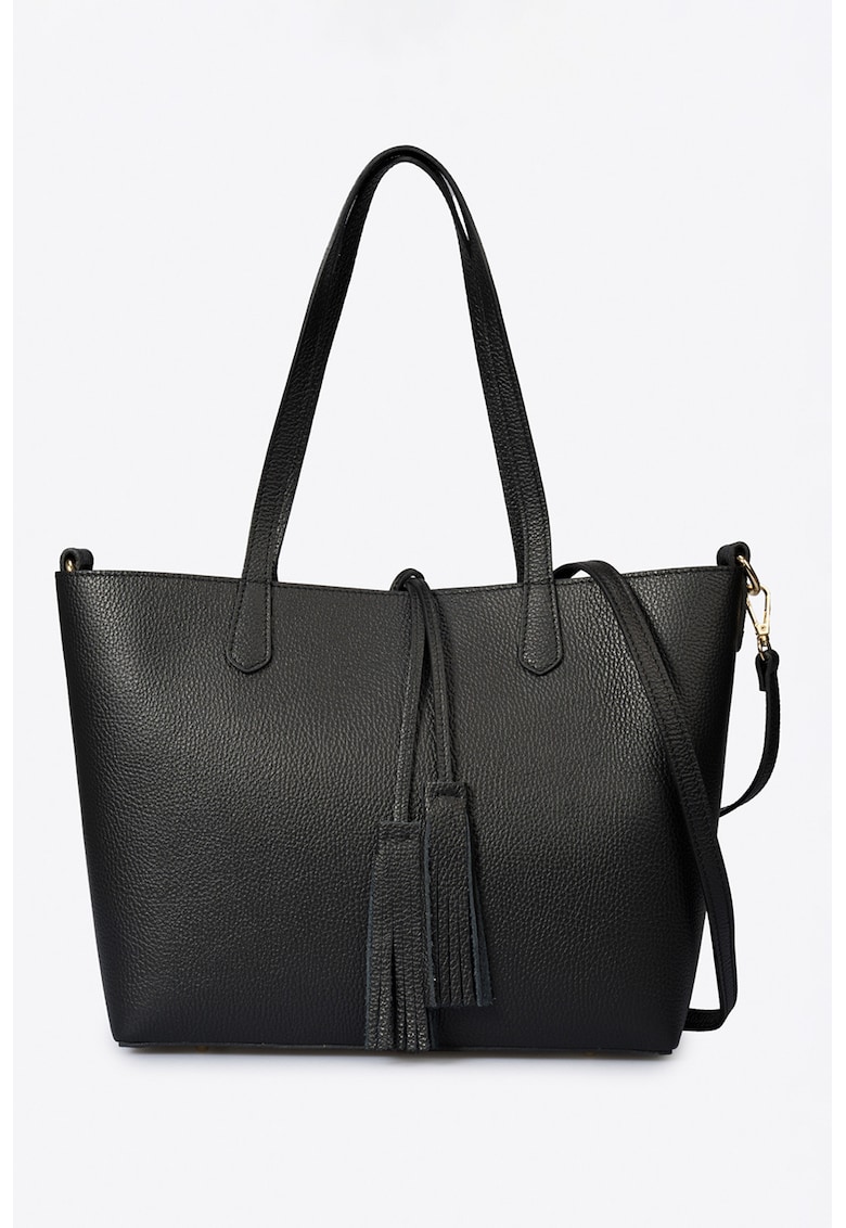 Geanta shopper cu canafi - Negru