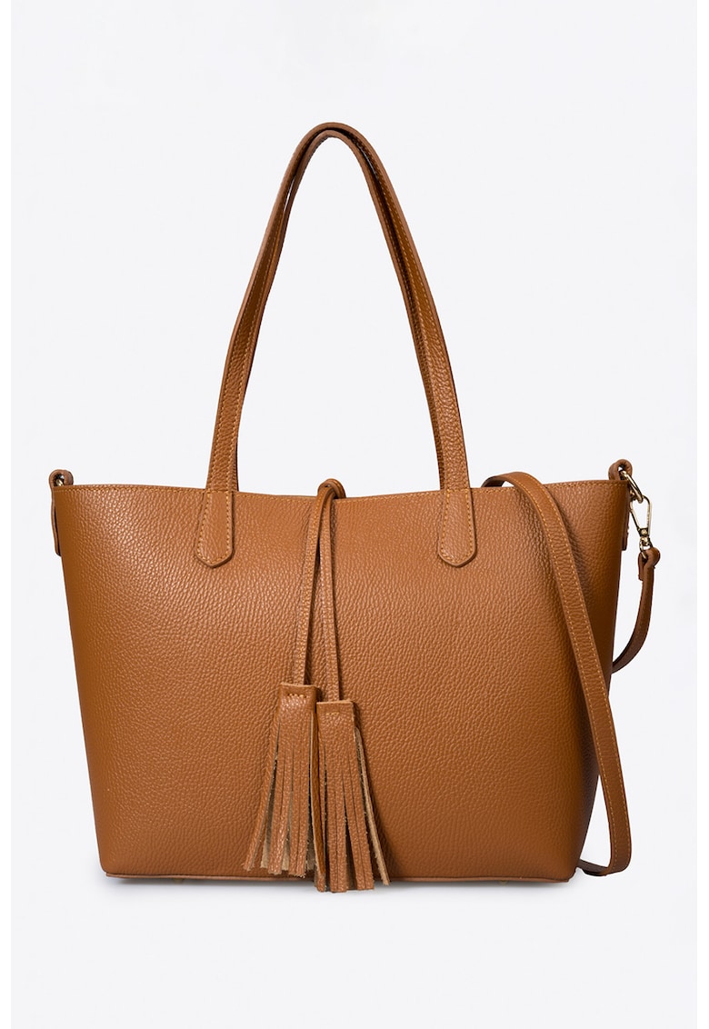 Geanta shopper cu canafi - Caramel