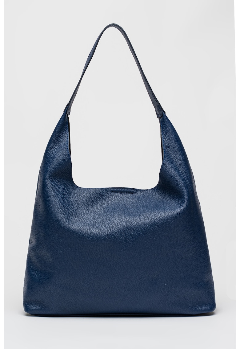 Geanta hobo de piele cu etui detasabil - Albastru inchis