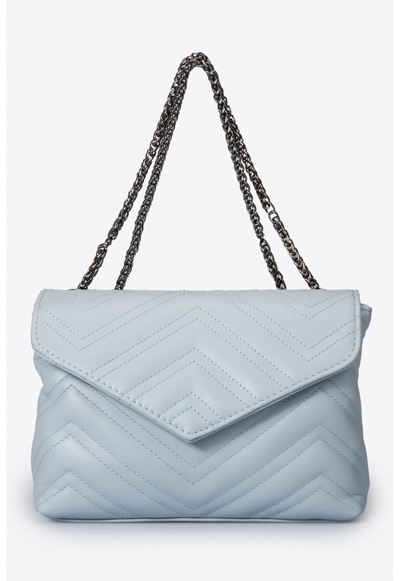 Geanta crossbody de piele cu bareta de lant convertibila
