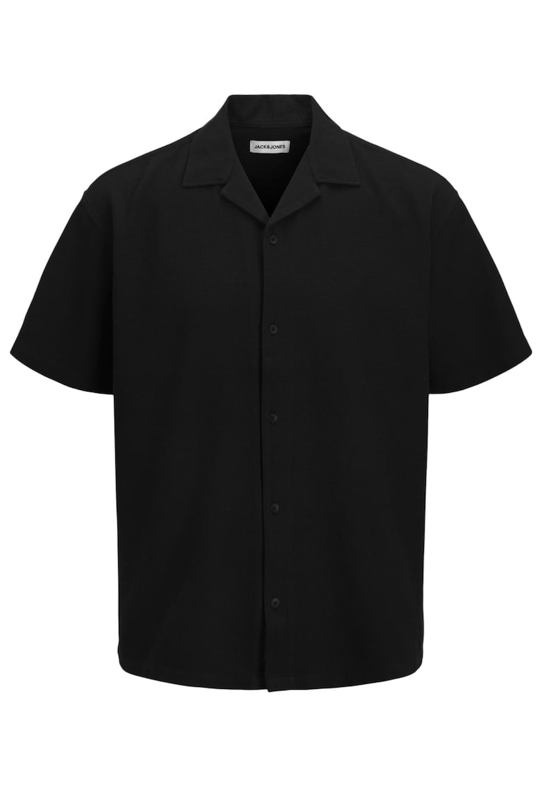 Camasa JACK &JONES Global Waffle Resort 60247 - Negru